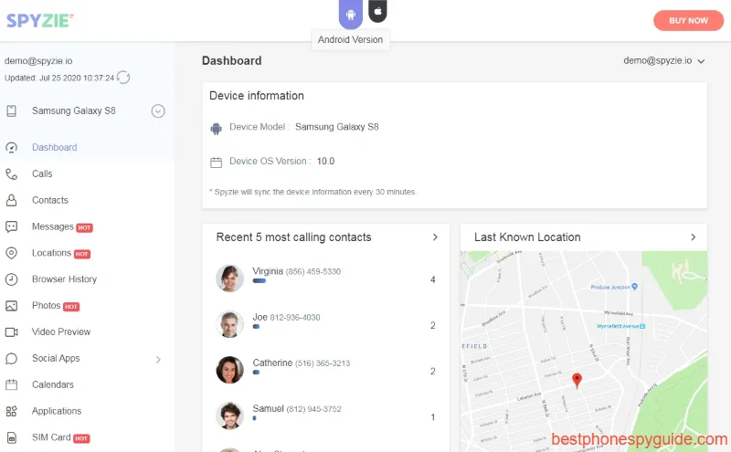spyzie dashboard